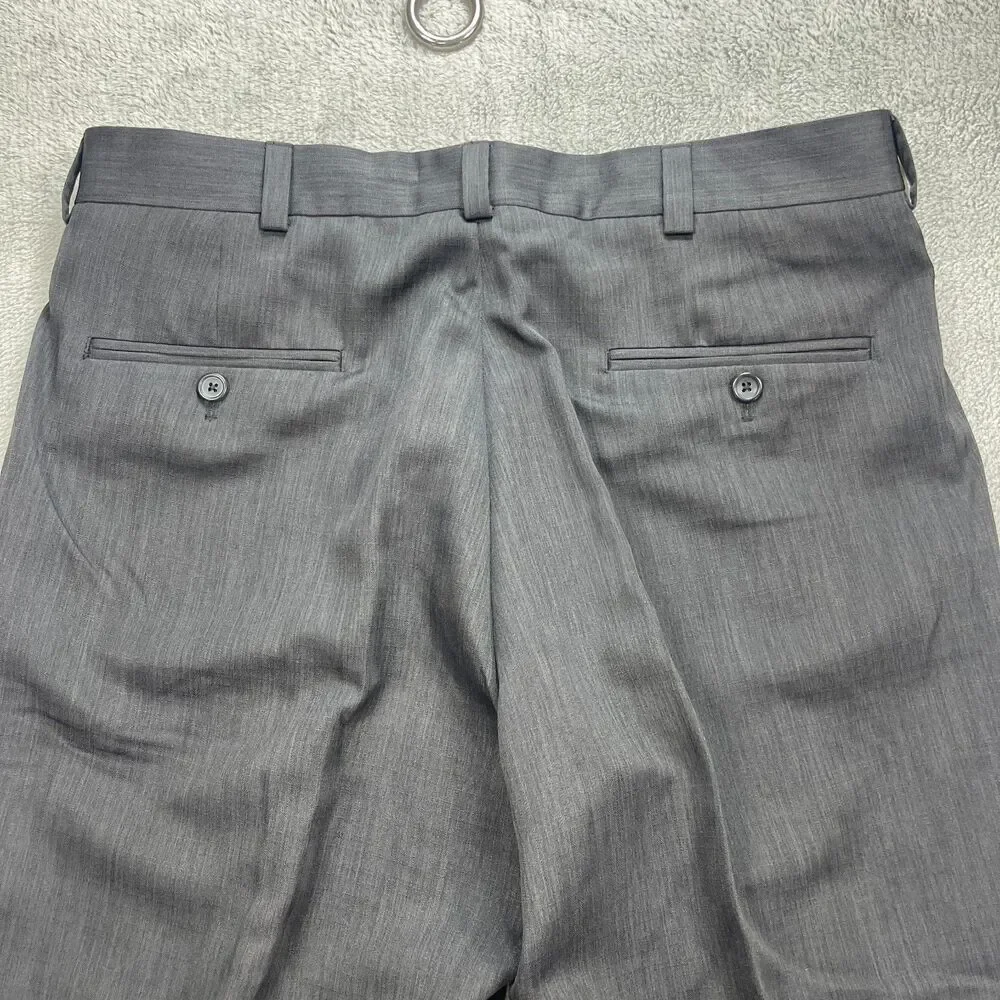 Kenneth Cole Reaction Dress Pants Mens 34x32 Charcoal Gray Textured Sitra Formal